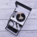 Sharphy coffret montre homme + ceinture + bracelets + stylos + porte - clés + portefeuilles ? noir mode ... Sharphy coffret montre homme + ceinture + bracelets + stylos + porte - clés + portefeuilles ? noir mode ...