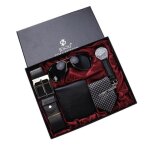 Sharphy coffret montre homme + lunettes de soleil homme + portefeuille + ceinture + cravate - noir coffret ...