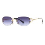 Sharphy lunettes de soleil femme cadre irr�gulier mode m�tal lentille sans monture gr�ce sport voyage ...