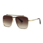 Sharphy lunettes de soleil femme grand cadre mode m�tal marron conduire sport voyage anti uv