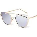 Sharphy lunettes de soleil femme luxe marque t ronde argent jolie