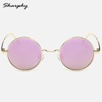 Sharphy� lunettes de soleil homme femme dor� frame grandes lunette rondes verre de lunettes rose