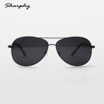 Sharphy� lunettes de soleil homme polaris�es ronde armature en m�tal noir