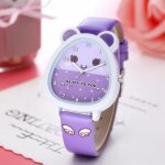 Sharphy montre enfant fille garon motif ours dessin anim tanche violet trs jolie
