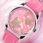 Sharphy montre enfant fille de marque jolie papillon rose bracelet pour tudiant ado