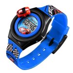 Sharphy montre enfants gar�on fille voiture de course rotatif sport jouet bleu tr�s jolie cadeau