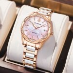 Sharphy montre femme automatique mécanique diamants affichage du calendrier bracelet en céramique rose ... Sharphy montre femme automatique mécanique diamants affichage du calendrier bracelet en céramique rose ...