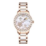 Sharphy montrefemme automatique mcanique diamants fleur bracelet en cramique blanc lgante affichage ...