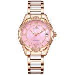 Sharphy montre�femme de luxe diamants affichage du calendrier �tanche m�canique automatique rose bracelet ...
