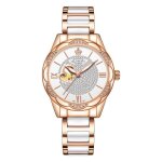 Sharphy montrefemme de luxe mcanique automatique diamants bracelet en acier blanc lgant cadeau danniversai ...