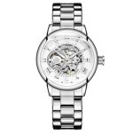 Sharphy montre�femme m�canique automatique chiffres romains bracelet en acier �tanche blanc classique ...