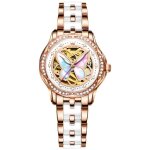 Sharphy montre femme mécanique automatique papillon cadran squelette diamant bracelet en céramique de ... Sharphy montre femme mécanique automatique papillon cadran squelette diamant bracelet en céramique de ...