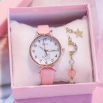 Sharphy montre fille avce bracelet lumineux mode star bracelet en cuir rose mignon tudiant cadeaux pour ...