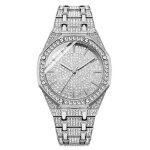 Sharphy montre homme argent marque de luxe 2019 diamants plein bracelet quartz montres hommes magnifique ...