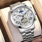 Sharphy montre homme automatique mcanique affichage des phases de la lune chronographes multifonction ...