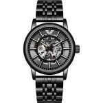 Sharphy montre homme automatique mcanique noir squelette mmode tanche bracelet en acier haute qualit ...