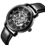 Sharphy montre homme chelle de chiffres romains bracelet en cuir noir cool mcanique automatique cadran ...