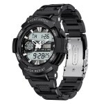 Sharphy montre homme led num�rique lumineux sport mode cool cadran � double affichage noir junior multifonctio ...