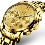 Sharphy montre homme marque de luxe or mode bracelet dateur �tanche quartz analogique dor