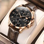 Sharphy montre homme m�canique automatique chronographes multifonction sport bracelet en cuir classique ...