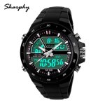 Sharphy montre homme de marque sport double affichage �tanche quartz led num�rique watch men couleur ...