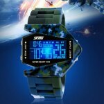 Sharphy montre militaire gar�on de marque � affichage num�rique led sport avion forme �tanche camouflage ...