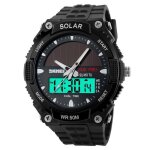 Sharphy solaire montre homme de marque sport double affichage noir Sharphy solaire montre homme de marque sport double affichage noir