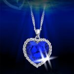 Sharphy titanic colier femme en forme de c?ur strass cristal pendentif coeur de locan bijoux