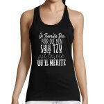 Shih tzu d�bardeur femme je travaille dur pour que mon animal ait la vie quil m�rite - tee shirt sans ...