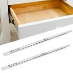 Shipenophy 2pcs glissière de tiroir en acier laminé à froid avec roulement à billes pour armoire 400x17mm ... Shipenophy 2pcs glissière de tiroir en acier laminé à froid avec roulement à billes pour armoire 400x17mm ...