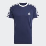 T - shirt - adidas - 3 - stripes - bleu marine - manches courtes - ajuste