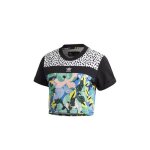 T - shirt - adidas - cropped tee m - blanc - femme - coton - ajuste - manches courtes