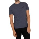 T - shirt ajust� superdry pour homme - bleu - logo brod� - coton biologique