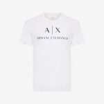 T - shirt armani exchange - homme - col arrondi - blanc - 100% coton