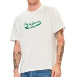 T - shirt homme - pepe jeans - claude - blanc - manches courtes - tissu imprim