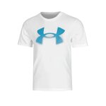 T - shirt blanc � manches courtes avec d�tails r�fl�chissants et grand logo under armour ? visibilit� ...