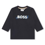 T - shirt bleu marine manches longues boss bébé avec imprimé logo T - shirt bleu marine manches longues boss bébé avec imprimé logo