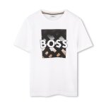 T - shirt - boss - j51219 10p - enfant - manches courtes - 100% coton - blanc