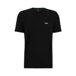 T - shirt boss tee noir regular fit en coton stretch avec logo contrastant