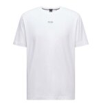 T - shirt boss tee - tape en coton stretch blanc  logo multicolore