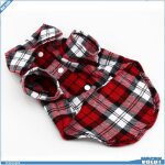 T - shirt � carreaux pour petit chien - v geby - rouge - respirant - confortable - design tendance