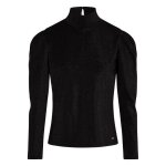 T - shirt col montant morgan noir - manches courtes - femme