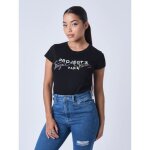 T - shirt col rond - project x paris - femme - noir - manches courtes - 65%coton35%polyester