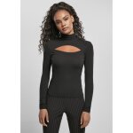 T - shirt col roul manches longues femme urban classics (gt) - noir - xxl