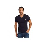 T - shirt col v homme bleu guess - s