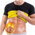 T - shirt compression amincissant manches courtes homme - sudation minceur sauna shaper - noir - fitness ...