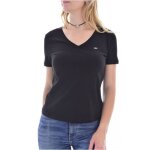 T - shirt en coton bio - tommy jeans - femme - col v - manches courtes - co responsable