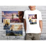 T - shirt enfant blanc taille 10 - 12 ans - collection zelda 05 - link zelda paysages