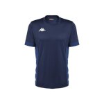 T - shirt enfant kappa dervio - multisport - bleu marine / bleu cobalt - football