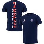 T - shirt enfant - paris saint germain - kylian mbappe - bleu - manches courtes - coton